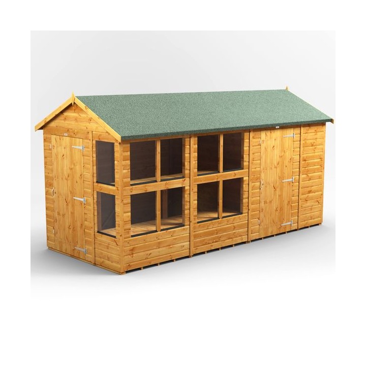14 x 6 Power Apex Potting Shed With 6ft Side Store