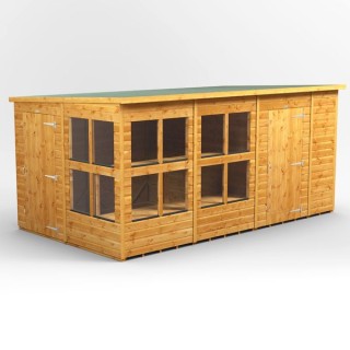 14 x 8 Power Pent Potting Shed With 6ft Side Store