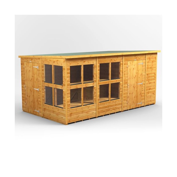 14 x 8 Power Pent Potting Shed With 6ft Side Store