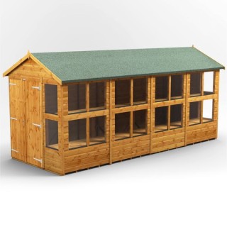 16 x 6 Power Apex Double Door Potting Shed