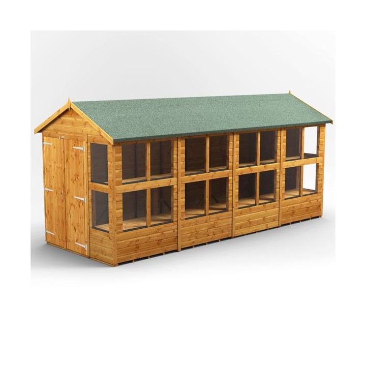 16 x 6 Power Apex Double Door Potting Shed