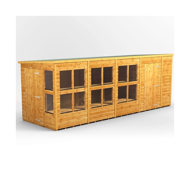 18 x 6 Power Pent Potting Shed With 6ft Side Store