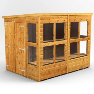 8 x 6 Power Pent Double Door Potting Shed