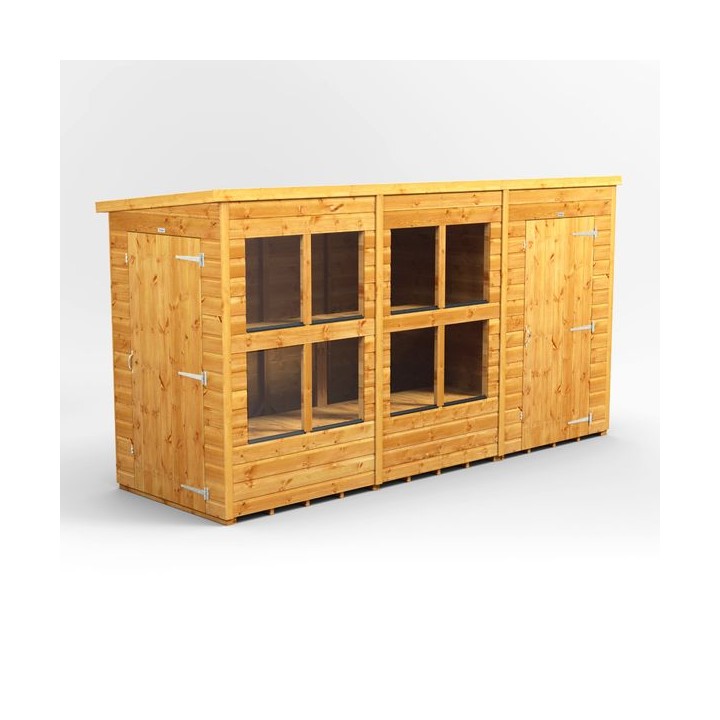 12 x 4 Power Pent Potting Shed With 4ft Side Store