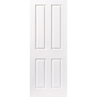 Travis Perkins White Primed 4 Panel Grained FD30 Fire Door 2040 x 826 x 44mm
