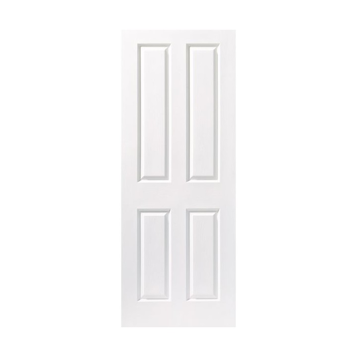 Travis Perkins White Primed 4 Panel Grained FD30 Fire Door 2040 x 826 x 44mm