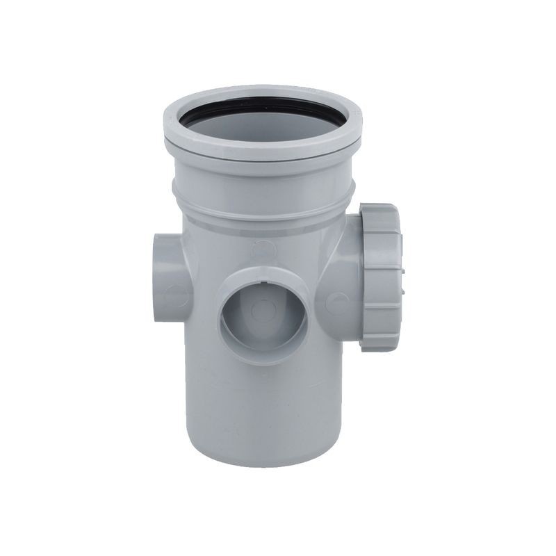 Wavin OsmaSoil S S bossed access pipe 110mm grey