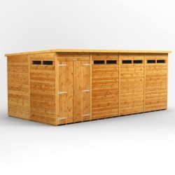16 x 8 Power Pent Double Door Security Shed