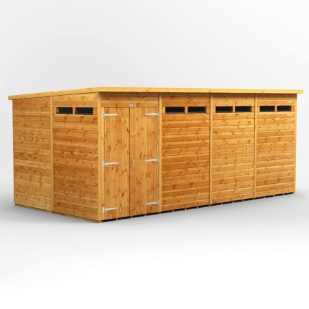 16 x 8 Power Pent Double Door Security Shed