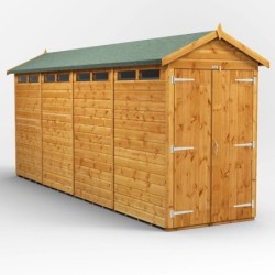 16 x 4 Power Apex Double Door Security Shed