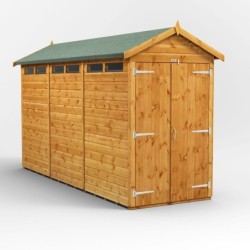 12 x 4 Power Apex Double Door Security Shed