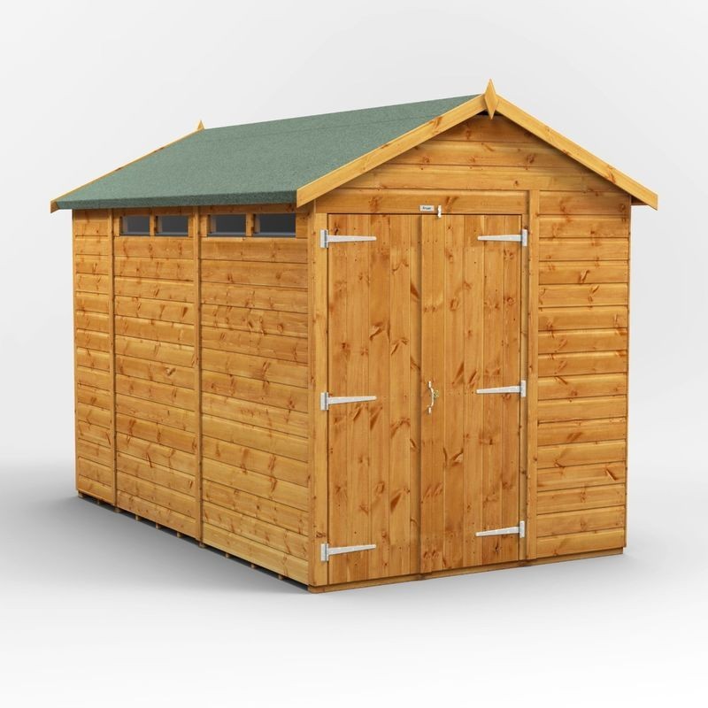 10 x 6 Power Apex Double Door Security Shed