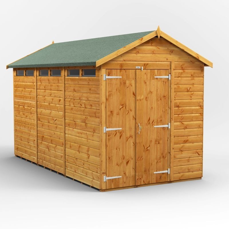 12 x 6 Power Apex Double Door Security Shed