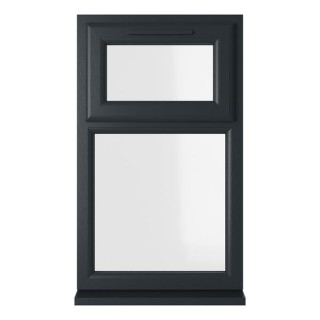 Crystal Double Glazed uPVC Grey/White Window Top Opening 905mm x 965mm Clear