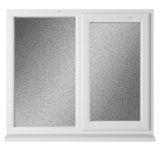 Crystal Double Glazed uPVC Window White Right Hung 1190mm x 1040mm Obscure