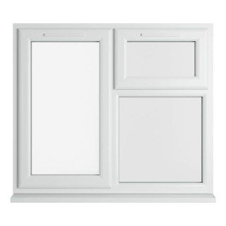 Crystal Double Glazed uPVC Window White Top & Left Hung 1190mm x 1115mm Clear