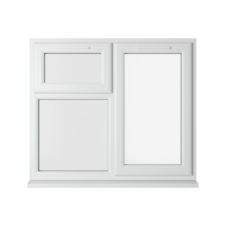 Crystal Double Glazed uPVC Window White Top & Right Hung 1190mm x 965mm Clear