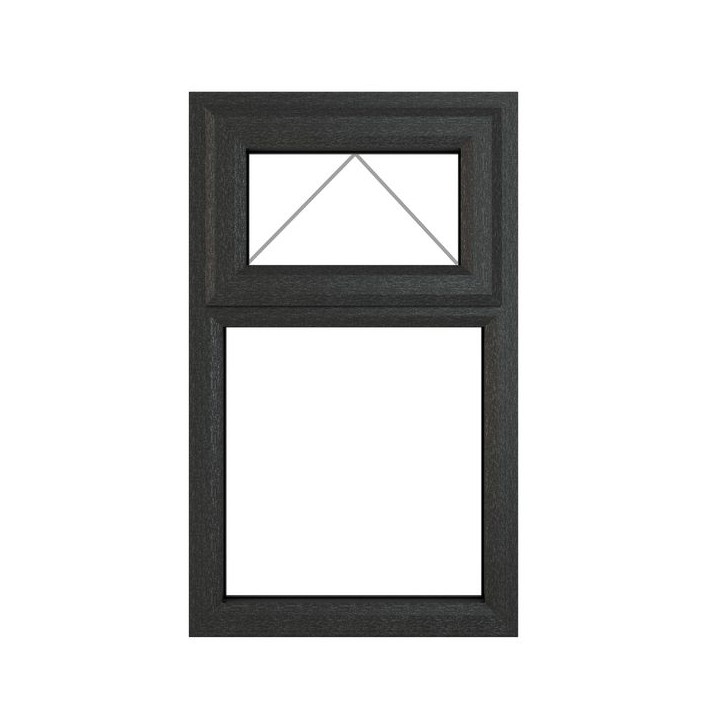 Crystal Double Glazed uPVC Grey/White Window Top Opening 610mm x 1115mm Clear