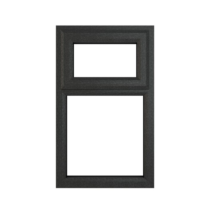 Crystal Double Glazed uPVC Grey/White Window Top Opening 1190mm x 1115mm Clear