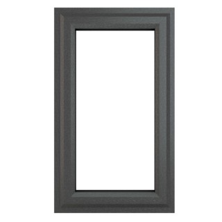 Crystal Double Glazed uPVC Grey/White Window Left Hung 610mm x 965mm Clear