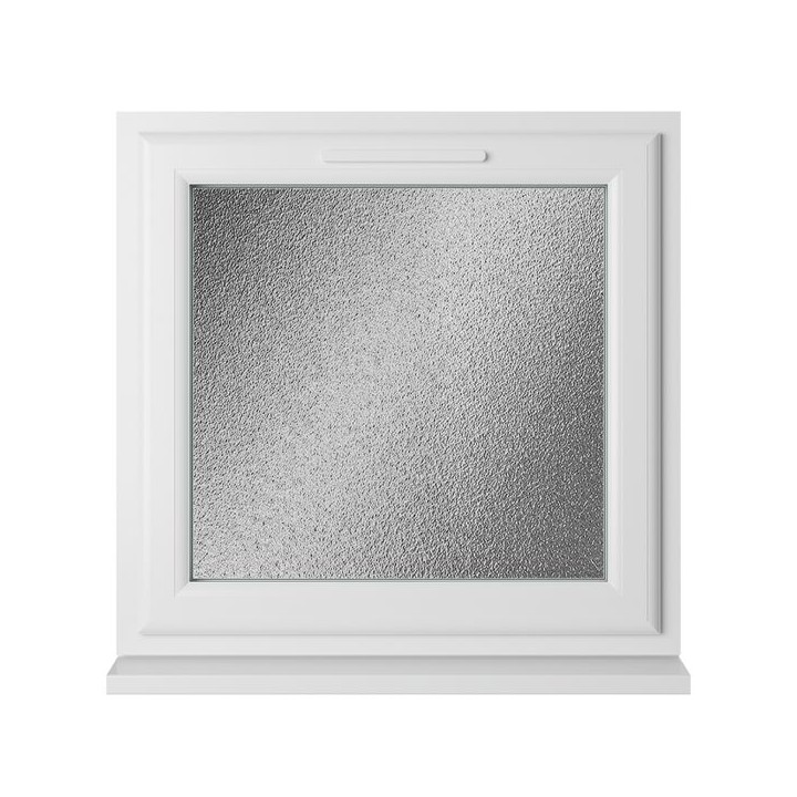 Crystal Double Glazed uPVC Window White Top Opener 820mm x 820mm Obscure