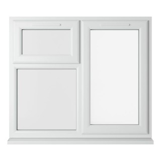 Crystal Double Glazed uPVC Window White Top & Right Hung 1190mm x 1115mm Clear