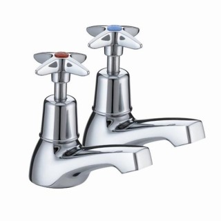 Cross Head Basin Taps - Chrome