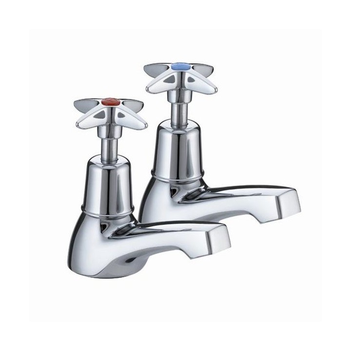 Cross Head Basin Taps - Chrome