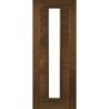 Deanta Seville Prefinished Walnut Glazed 1 Lite Fire Door 30m 1981mm x 610mm x 45mm