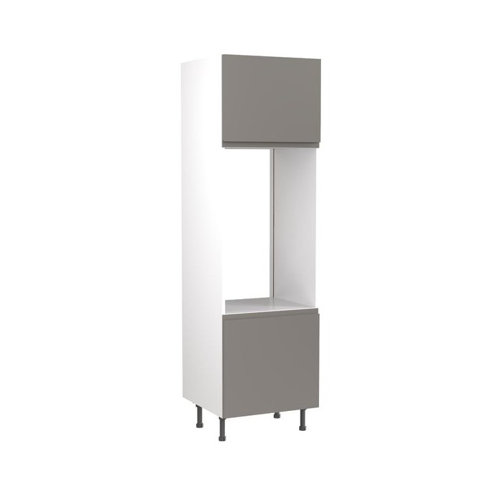 Flatpack Double Oven Tower J-pull Super Gloss Dust Grey 600mm - FKKJ0321