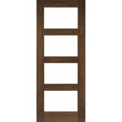 Deanta Coventry Prefinished Walnut Glazed Fire Door 30m 1981mm x 838mm x 45mm