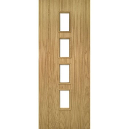 Deanta Galway Unfinished Oak Glazed Fire Door 30m 1981mm x 838mm x 45mm