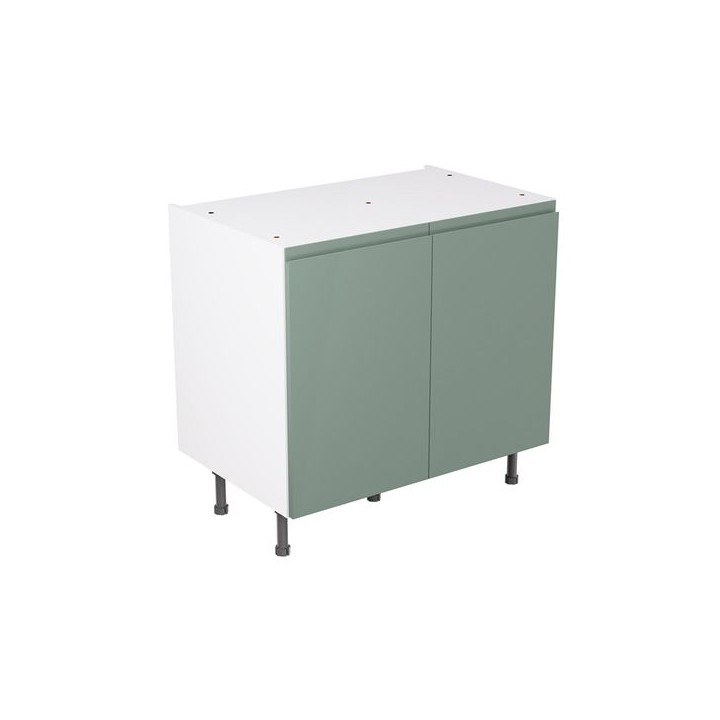 Flatpack 900 Base Kitchen Cabinet J-Pull Ultra Matt Sage Green
