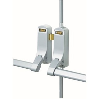 4TRADE Double Door Panic Bolt for Rebatable Doors Silver ED2