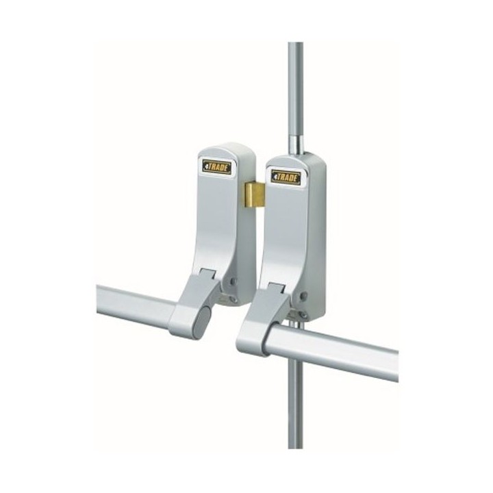 4TRADE Double Door Panic Bolt for Rebatable Doors Silver ED2