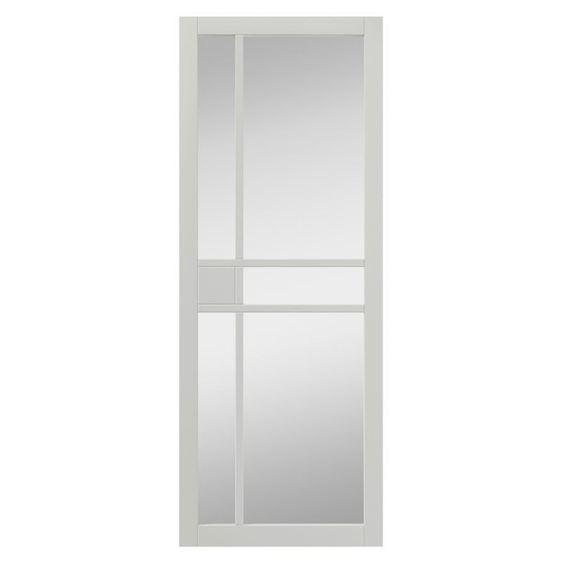 JB Kind City Interior Clear Glazed Door Art Deco Style Panels White Painted Finish 1981 x 838 x 35mm