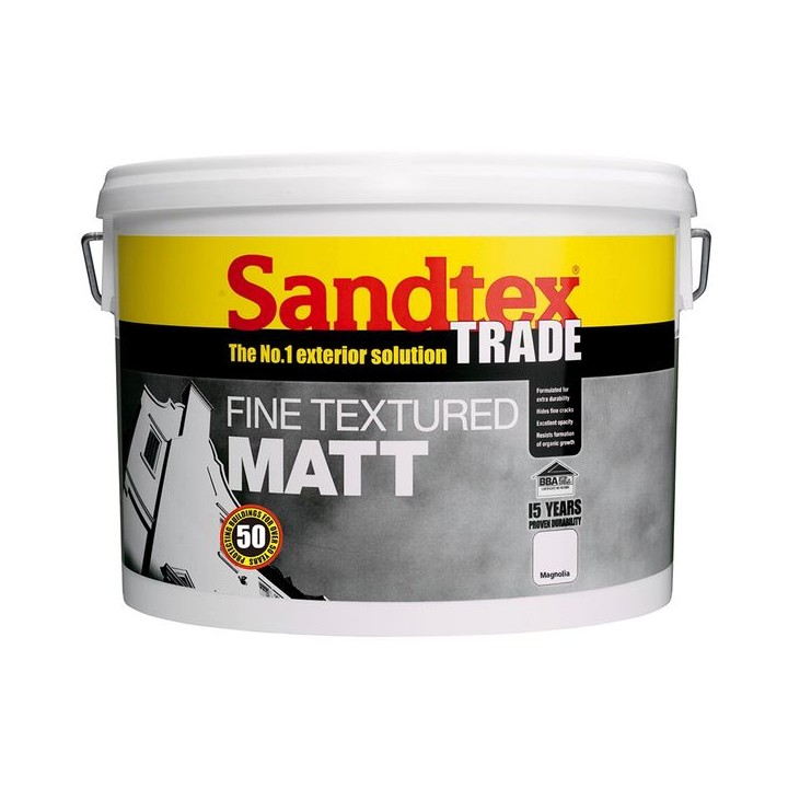Sandtex Masonry Paint Magnolia Fine Textured External Matt 10L