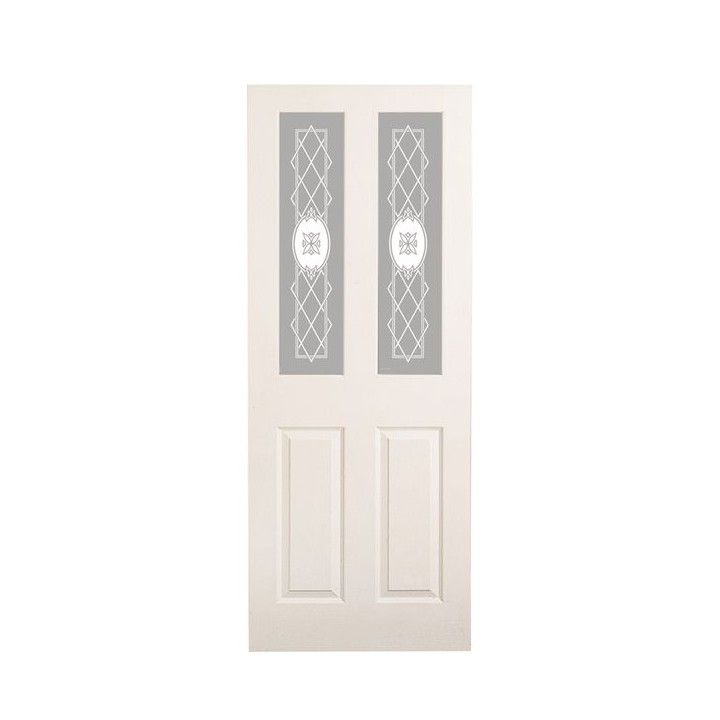 Moulded 4 Panel Light Etched Glazed Internal Door 1981mm x 838mm x 35mm