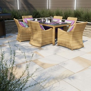 Talasey Premiastone Sandstone Natural Stone Patio Paving York Mix Flame 600 x 900mm