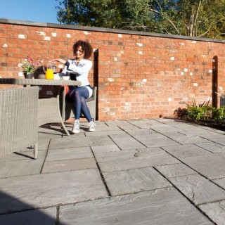 Marshalls Indian Sandstone Natural Stone Paving Grey Multi 305 x 640mm