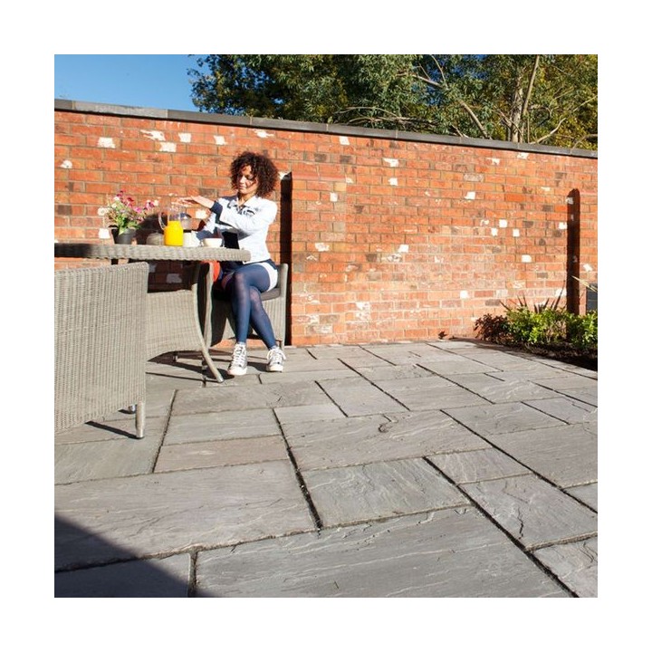 Marshalls Indian Sandstone Natural Stone Paving Grey Multi 305 x 640mm