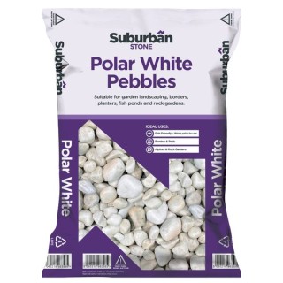 Suburban Stone 10mm Polar White Chippings Trade Pack 20kg