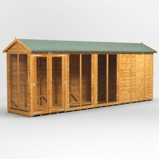 18 x 4 Power Apex Summerhouse With 4ft Side Store