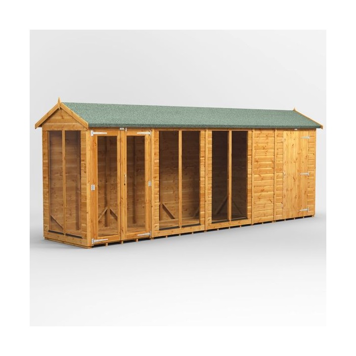 18 x 4 Power Apex Summerhouse With 4ft Side Store