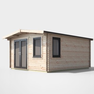 16 x 12 Power Chalet Log Cabin Left Doors