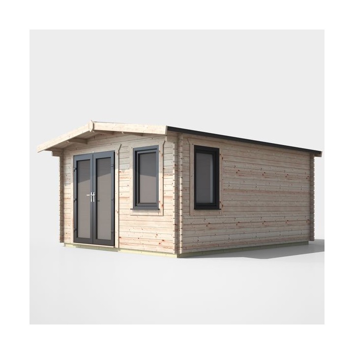 16 x 12 Power Chalet Log Cabin Left Doors