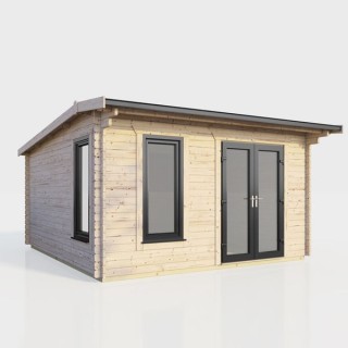 14 x 12 Power Apex Log Cabin Right Doors