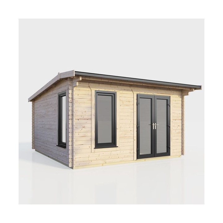 14 x 12 Power Apex Log Cabin Right Doors