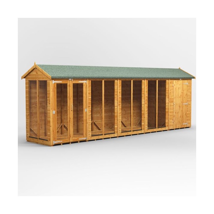 20 x 4 Power Apex Summerhouse With 4ft Side Store