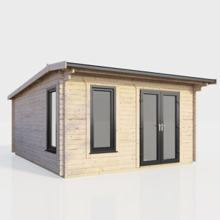 14 x 14 Power Apex Log Cabin Right Doors